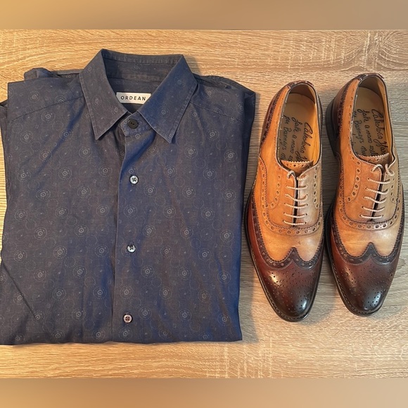 ordean Other - Ordean men’s small long sleeve button down shirt blue pattern soft wash